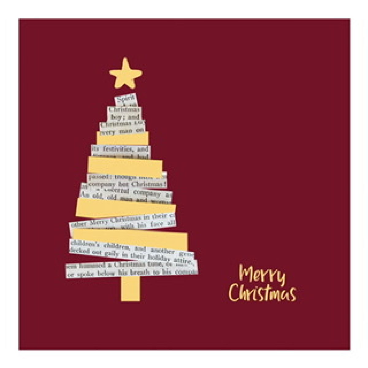 Postkarte "Merry Christmas" mit Weihnachtsbaum